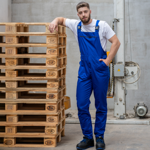 Летен работен гащеризон BWOLF SLATER Salopette -кралско синьо