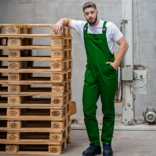 Летен работен гащеризон BWOLF ANAX Salopette - тревистозелено