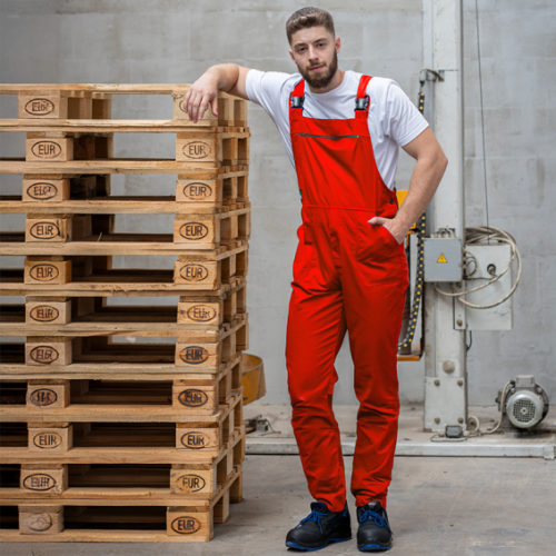 Летен работен гащеризон BWOLF ANAX Salopette -червено