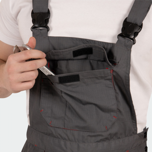 Летен работен гащеризон BWOLF DRIFT Salopette -тъмносив