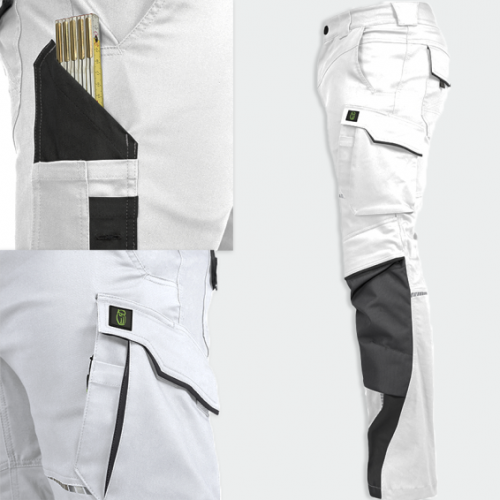 Летен работен панталон Leib wächter FLEXH -бял