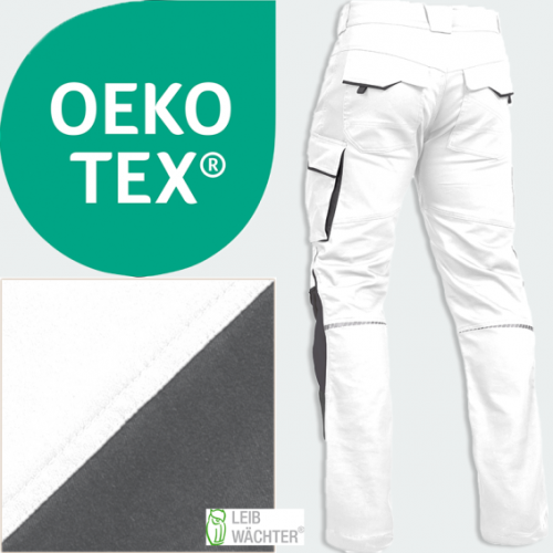 Летен работен панталон Leib wächter FLEXH -бял