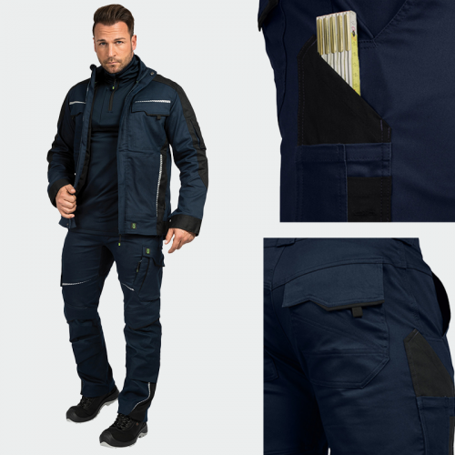 Летен работен панталон Leib wächter FLEXH -тъмносин