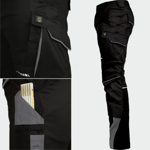 Летен работен панталон Leib wächter FLEXH -черен