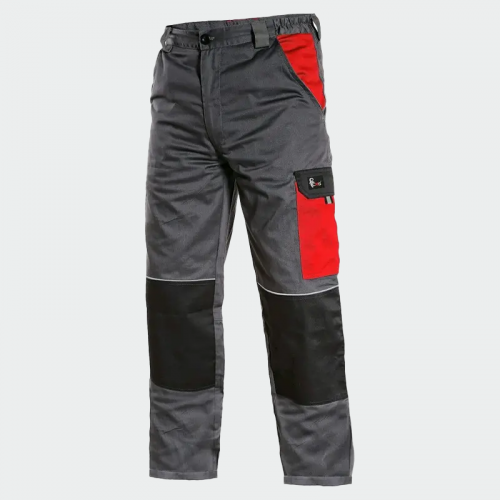 Летен работен панталон CXS CEFEUS Trousers -сиво и червено