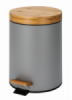 Кош 12 л с педал и бамбуков капак 25 x h38 см СИВ-megahome.bg