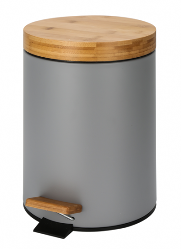 Кош 12 л с педал и бамбуков капак 25 x h38 см СИВ