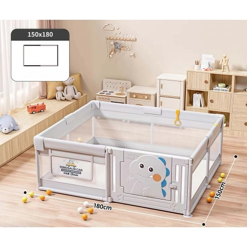 Ограда за игра DinoBox-баскетболен кош- магнитна дъска150×180 см