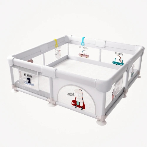 Мека ограда за игра DINO DRIVE S–120x120 см-илюстр. на динозаври