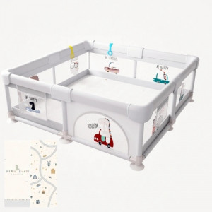 Мека ограда за игра DINO DRIVE M 150x180 см с динозавърчета