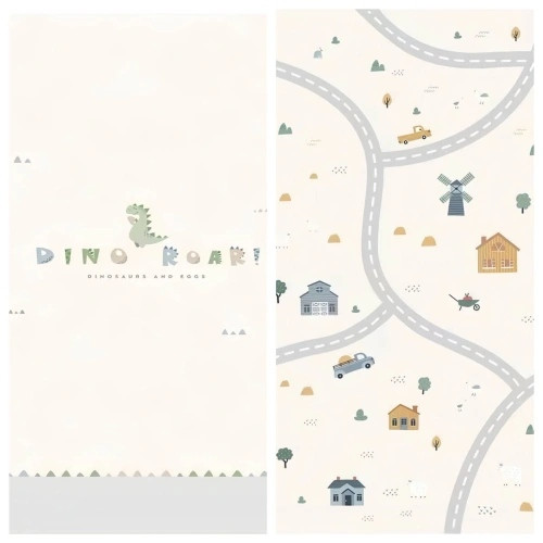 Мека ограда за игра DINO DRIVE M 150x180 см с динозавърчета