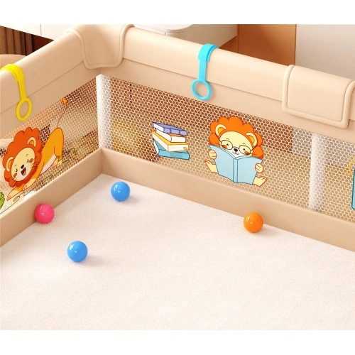 Мека ограда за игра LEO FUN S – 120x120 см с лъвчета