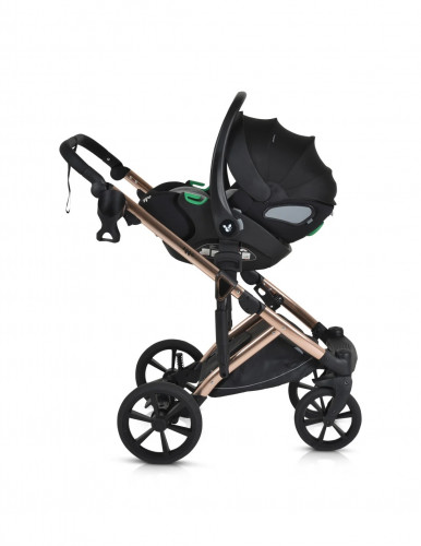Комбинирана бебешка количка 3 в 1 Eggo Caviar-black