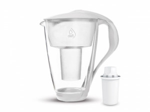 Стъклена филтрираща кана Dafi Crystal LED 2 л – бяла
