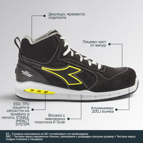 Високи работни обувки Diadora RUN NET AIRBOX Mid S3