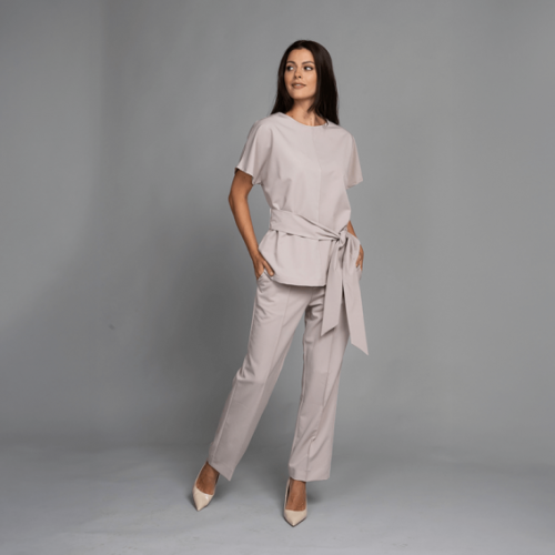 Медицински панталон Bwell Atelier ELLE - бежов