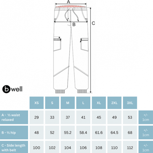 Медицински панталон Bwell RICCI - тъмносин