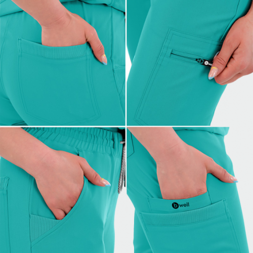 Медицински панталон Bwell RICCI - тийл