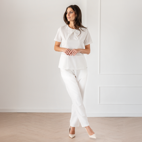 Медицинска туника Bwell Atelier VICTORIA - Бяла