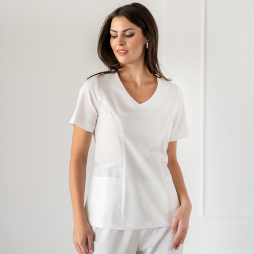 Медицинска туника Bwell Atelier ELINA - бяла