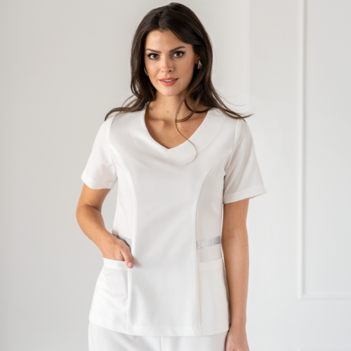 Медицинска туника Bwell Atelier ELINA - бяла