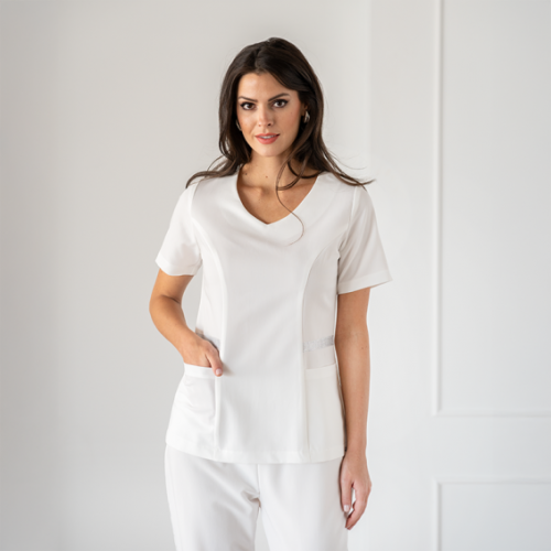 Медицинска туника Bwell Atelier ELINA - бяла