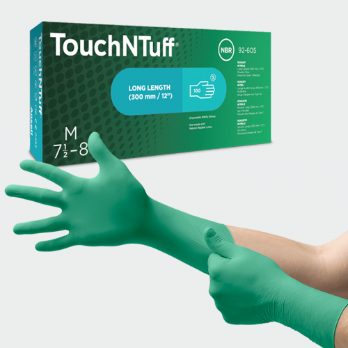 Нитрилни ръкавици Ansell TouchNTuff® 92-605 зелени