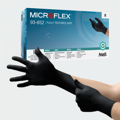 Нитрилни ръкавици Ansell Microflex 93-852 - черни