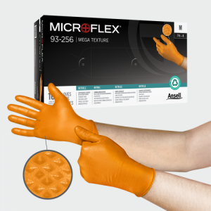 Нитрилни ръкавици Ansell Microflex 93-256 - -оранжеви