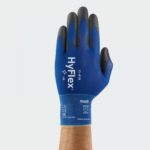 Полиуретанови ръкавици Ansell HyFlex 11-618 Т- тъмносини