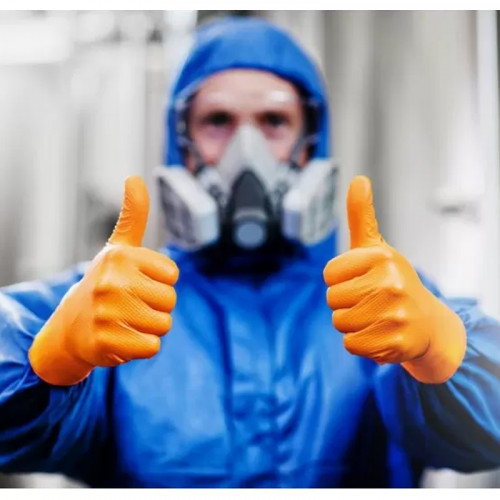 Еднократни нитрилни ръкавици MERCATOR GOGRIP - оранжеви