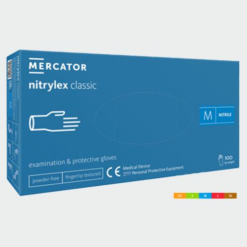 Еднократни нитрилни ръкавици MERCATOR NITRYLEX - сини