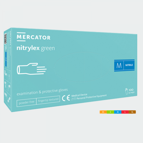 Еднократни нитрилни ръкавици MERCATOR NITRYLEX -зелени