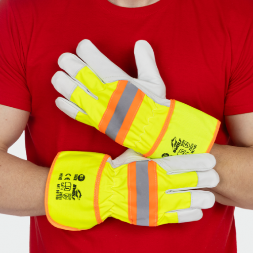 Кожени работни ръкавици BWOLF HIVE LAB - жълти