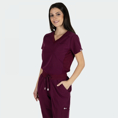 Медицинска туника Bwell JULIA  виненочервено