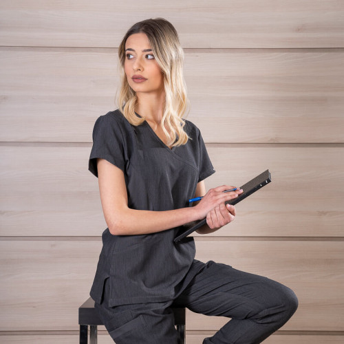 Медицинска туника Bwell JUSTINA  сив меланж