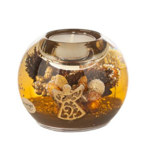 Коледен стъклен свещник DLG01H