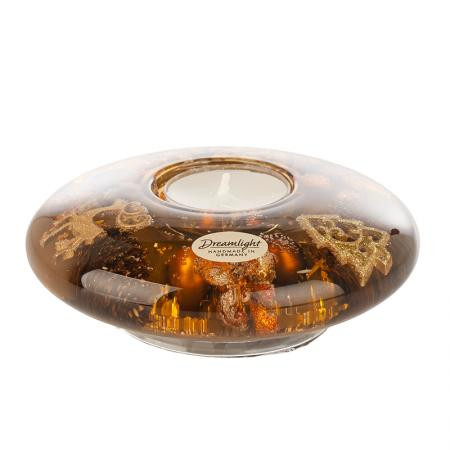 Коледен стъклен свещник DLG01K