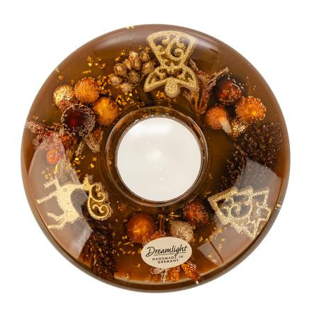 Коледен стъклен свещник DLG01K