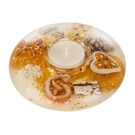 Коледен стъклен свещник DLG01K