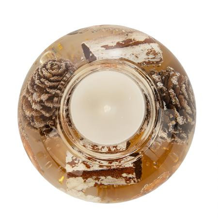 Коледен стъклен свещник DLG02H