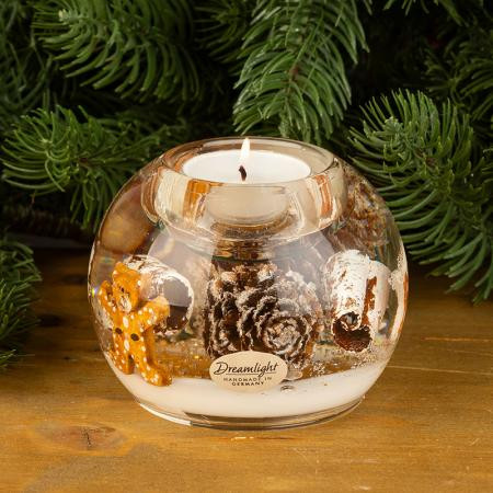 Коледен стъклен свещник DLG02H