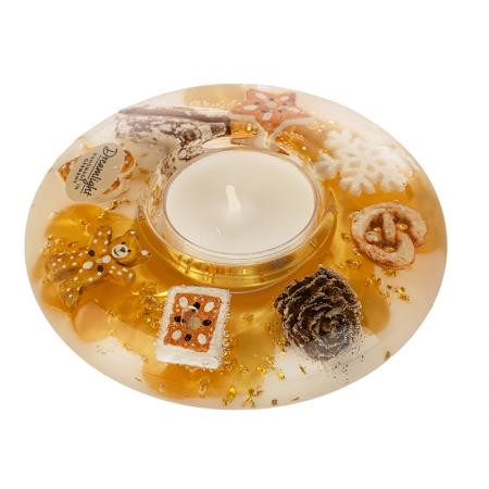 Коледен стъклен свещник DLG02L