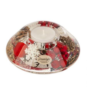 Коледен стъклен свещник DLG03F