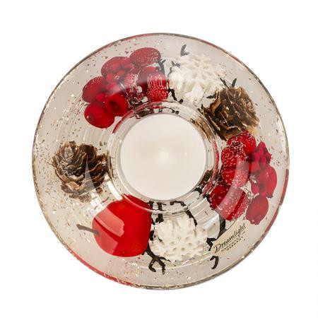 Коледен стъклен свещник DLG03F