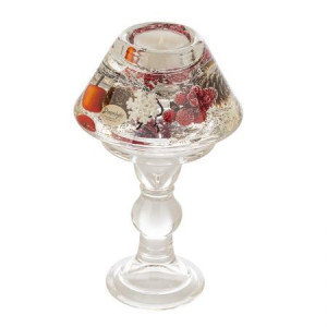 Коледен стъклен свещник DLG03G