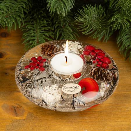 Коледен стъклен свещник DLG03K