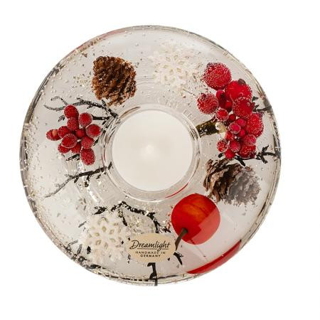 Коледен стъклен свещник DLG03K