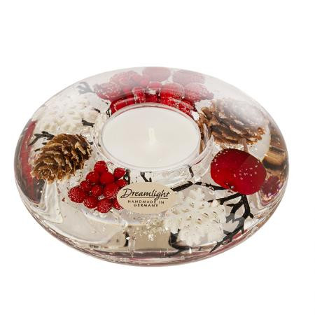 Коледен стъклен свещник DLG03L