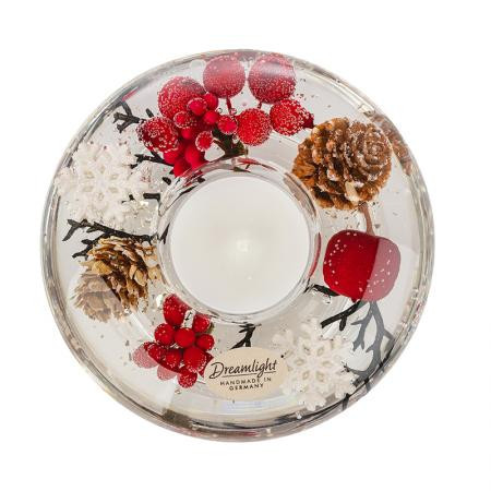 Коледен стъклен свещник DLG03L